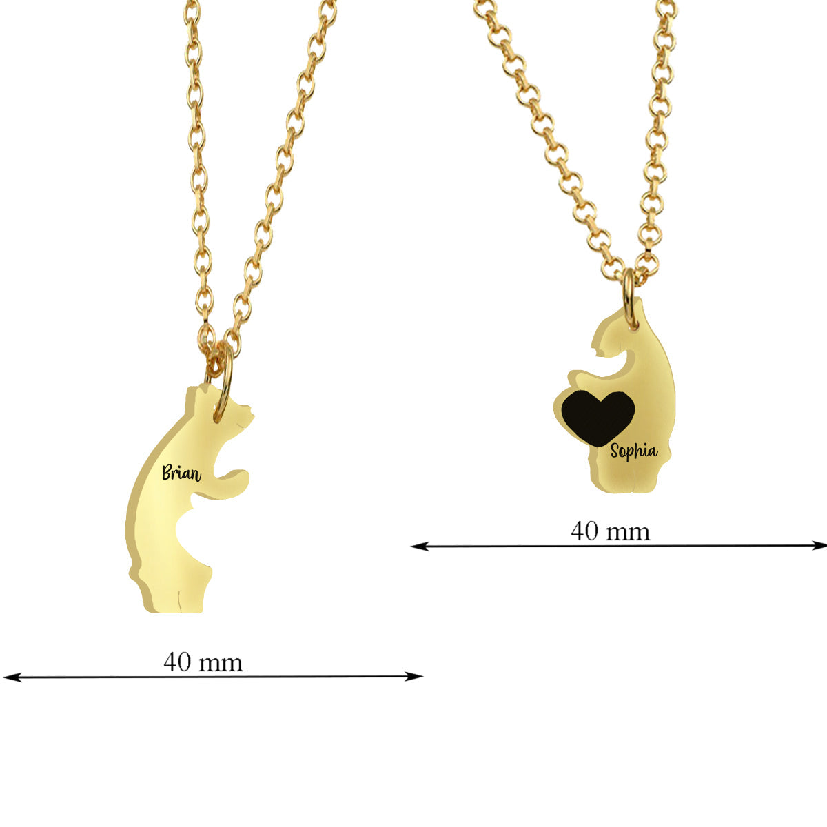 Mama Bär – Personalisierte Mutter-Anhänger-Halskette