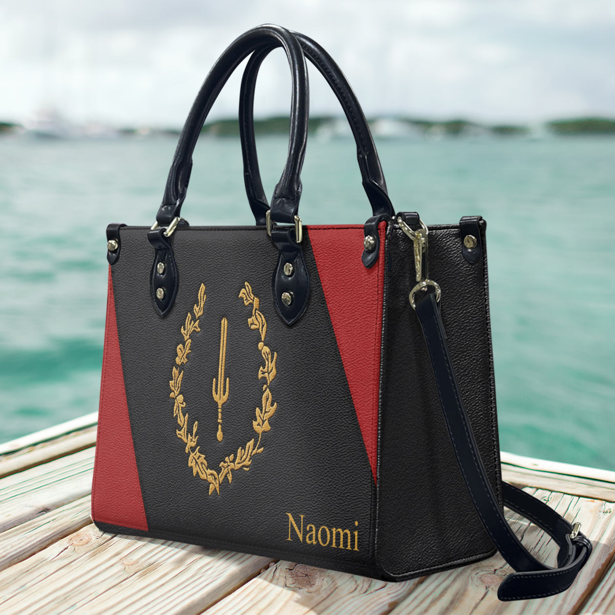 Monat des Stolzes auf die Geschichte des afroamerikanischen Erbes – Personalisierte afroamerikanische Lederhandtasche