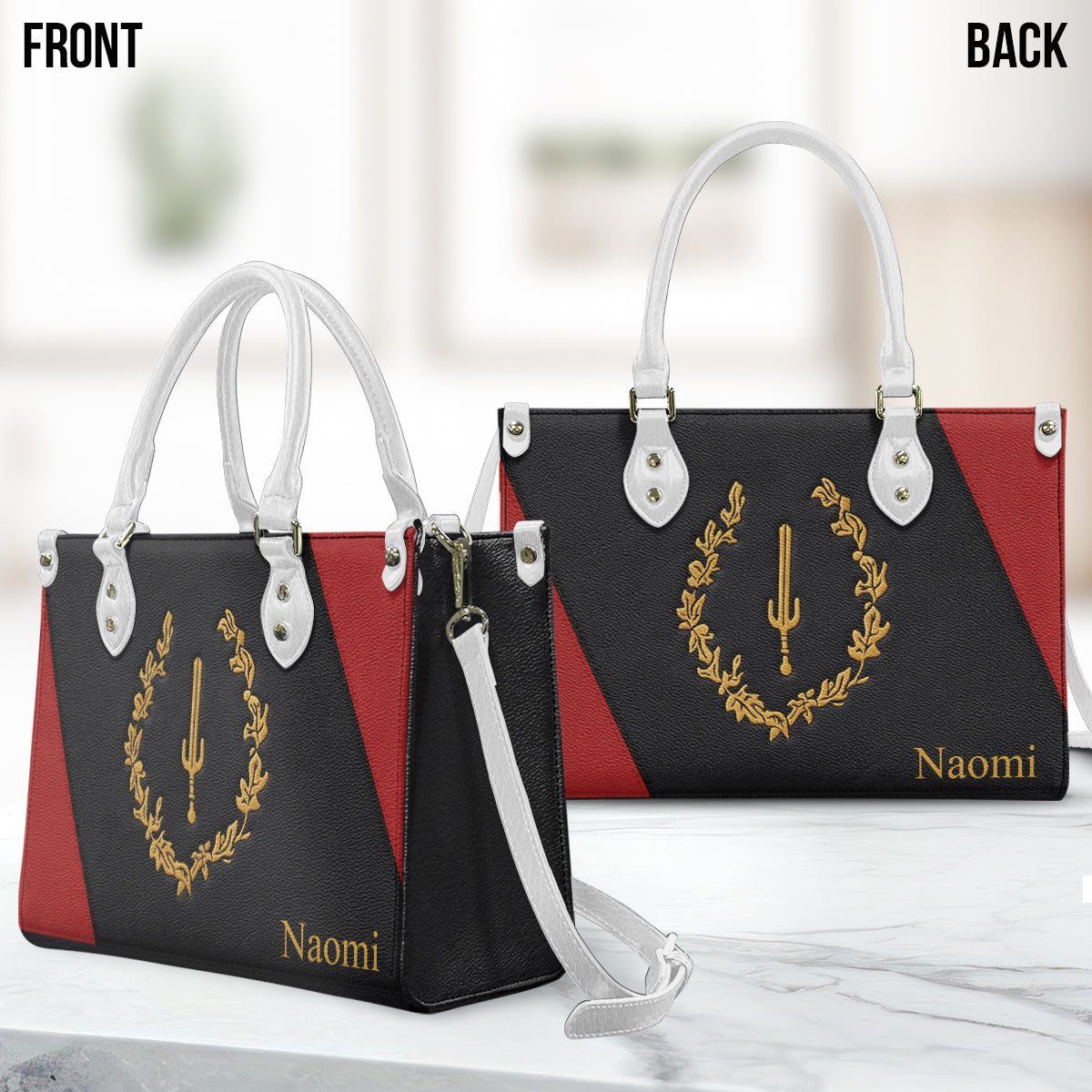 Monat des Stolzes auf die Geschichte des afroamerikanischen Erbes – Personalisierte afroamerikanische Lederhandtasche