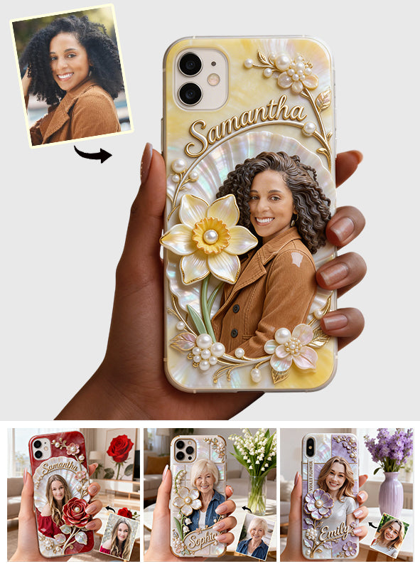 Custom Any Photo Birthmonth Flower - Personalized Self Love Full Print Phone Case