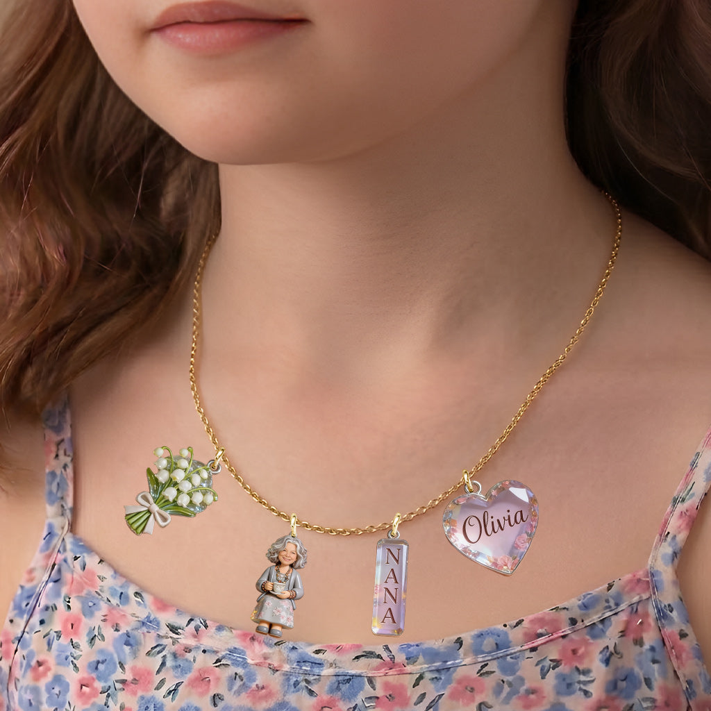 Custom Any Photo, Gift For Grandma, Mom - Personalized Grandma Metal Necklaces With Pendants