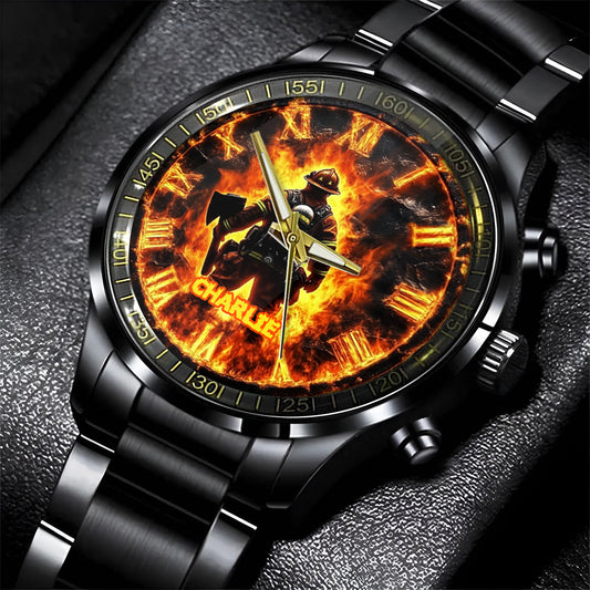 Stolzer Feuerwehrmann – Personalisierte Feuerwehr-Handuhr