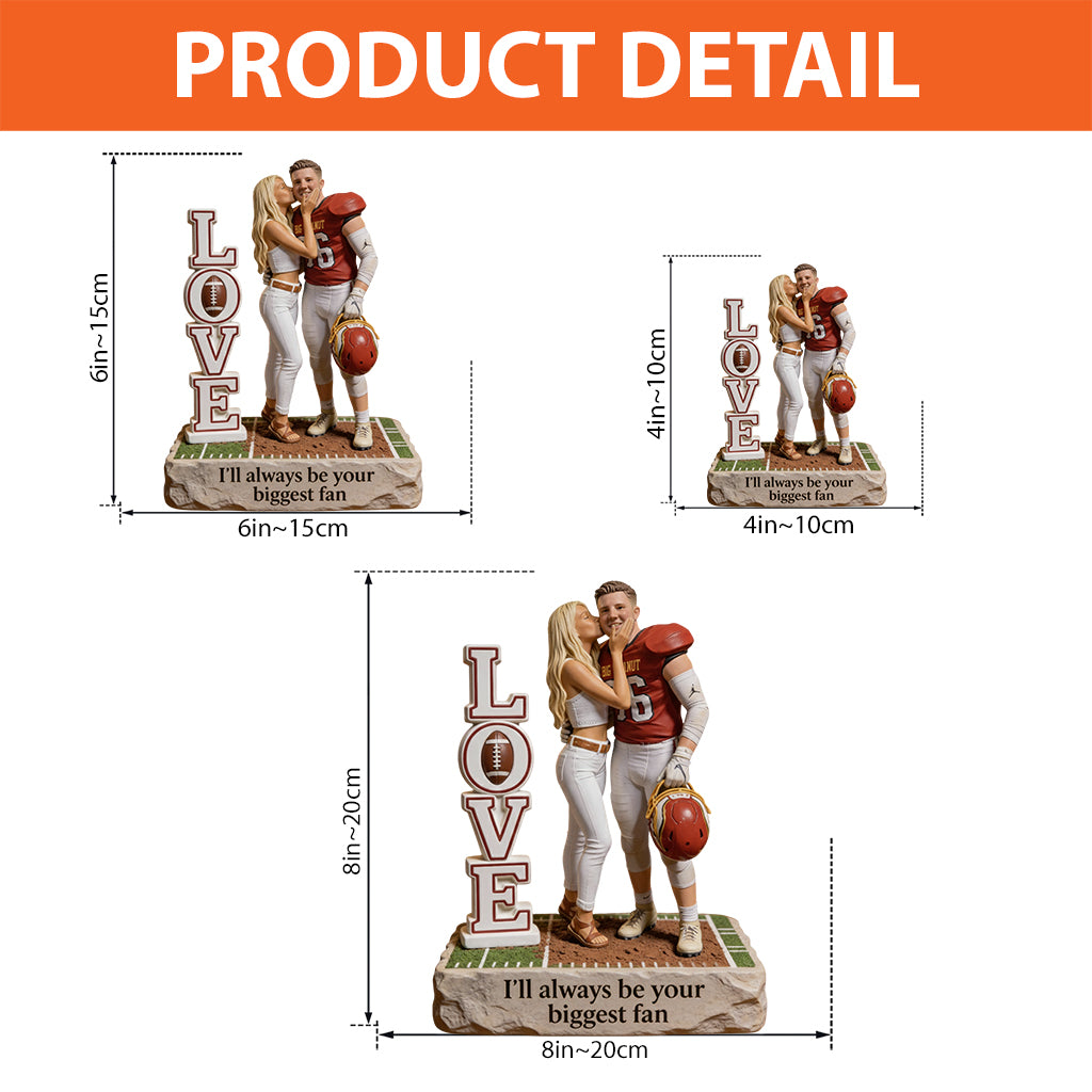 Ich werde immer dein größter Fan sein – personalisierte Acrylplakette in Fußballform