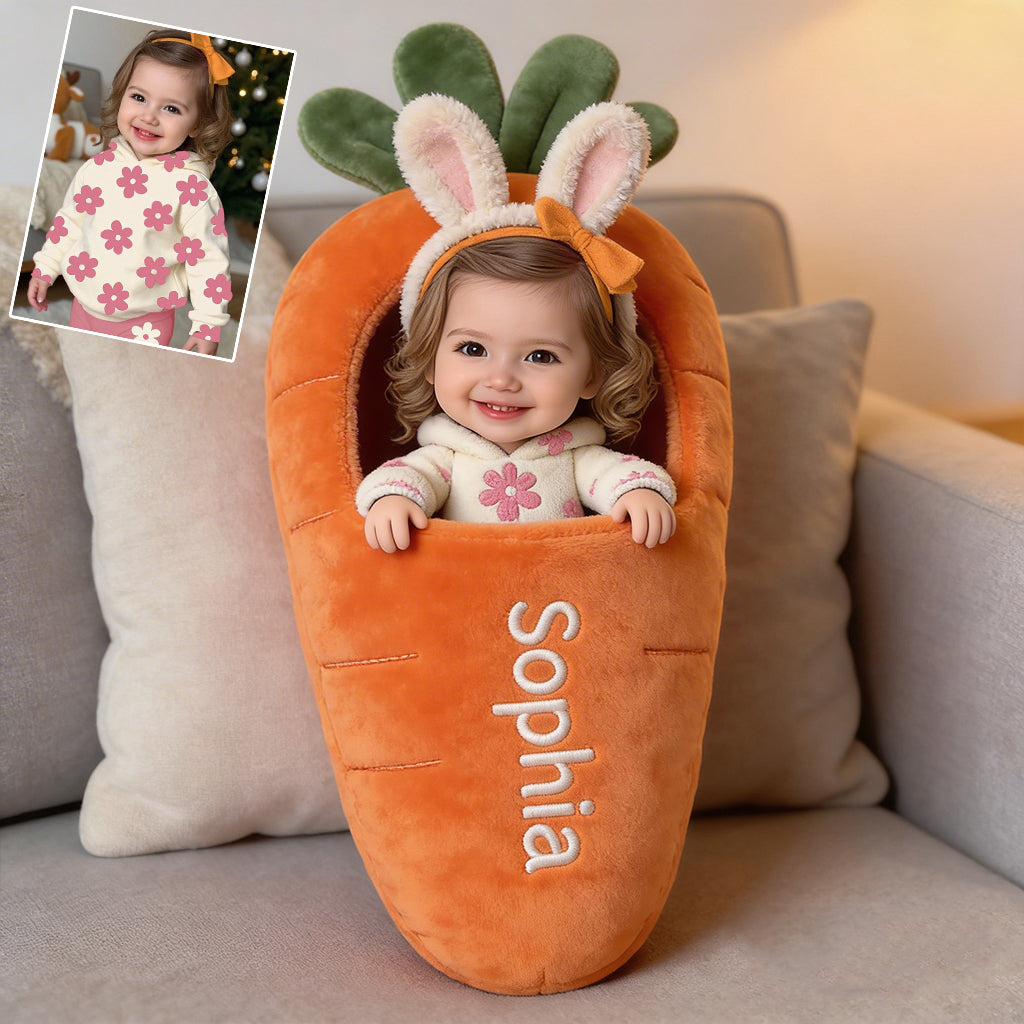 Custom Any Photo Best Easter Gift - Personalized Kid Premium Faux Fur Pillow