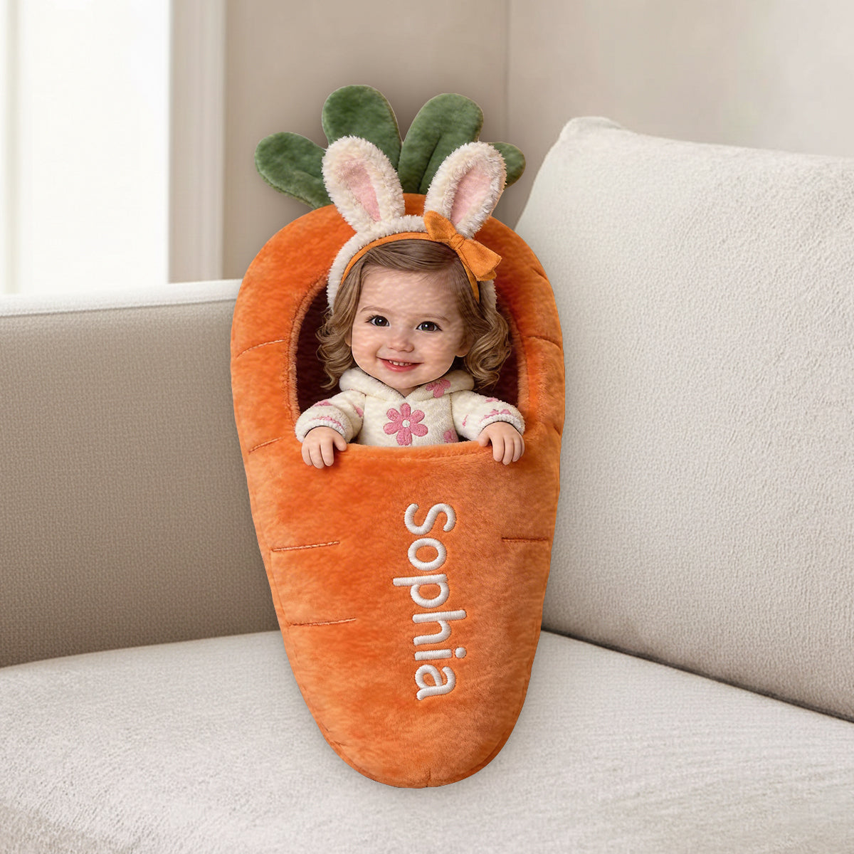 Custom Any Photo Best Easter Gift - Personalized Kid Premium Faux Fur Pillow