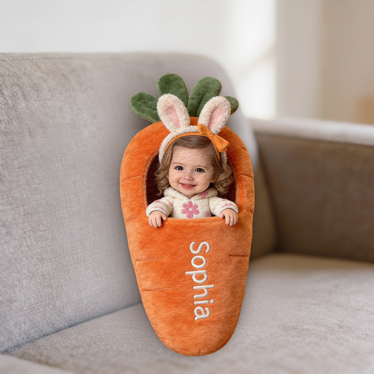 Custom Any Photo Best Easter Gift - Personalized Kid Premium Faux Fur Pillow