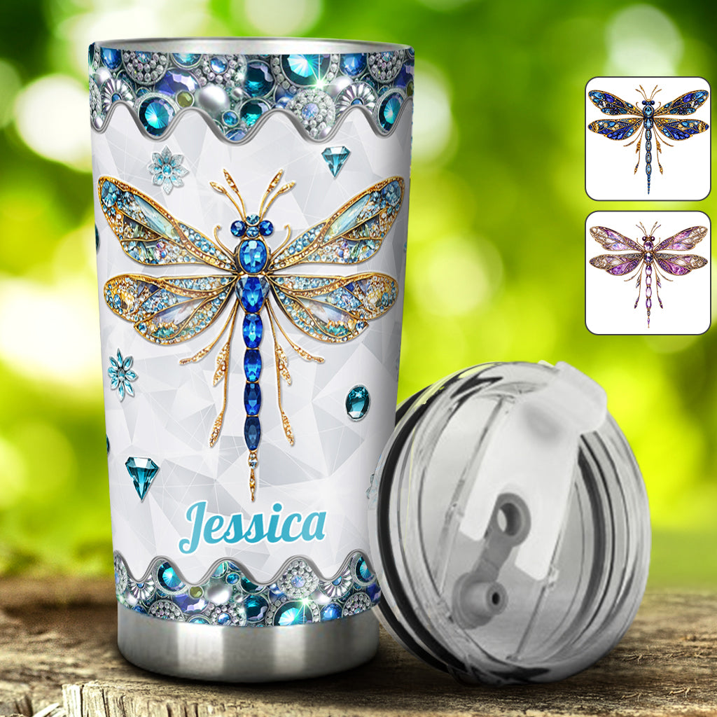 Wunderschöne Libelle – personalisierter Libellen-Trinkbecher