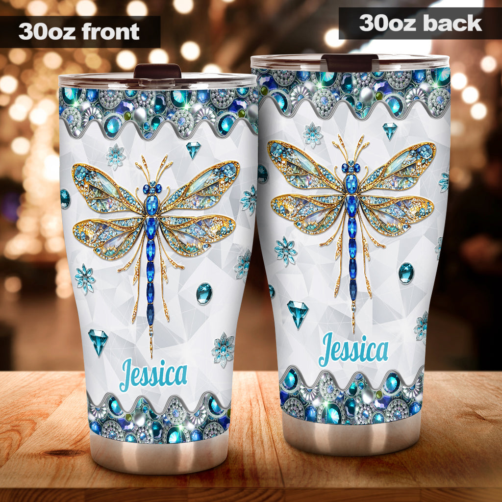 Wunderschöne Libelle – personalisierter Libellen-Trinkbecher