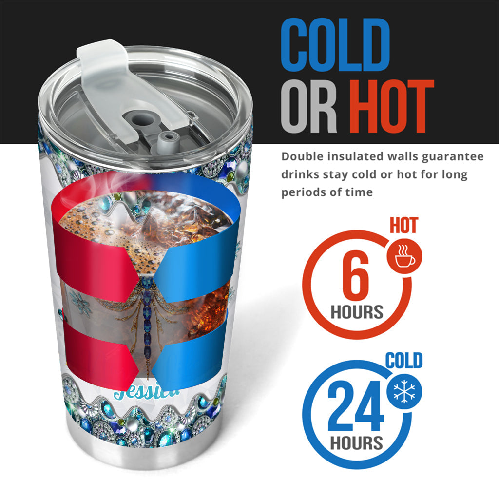 Wunderschöne Libelle – personalisierter Libellen-Trinkbecher