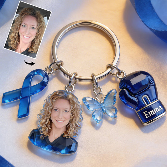 Glaube, Hoffnung, Liebe – Personalisierter Schlüsselanhänger mit Anhängern zur Sensibilisierung für Brustkrebs