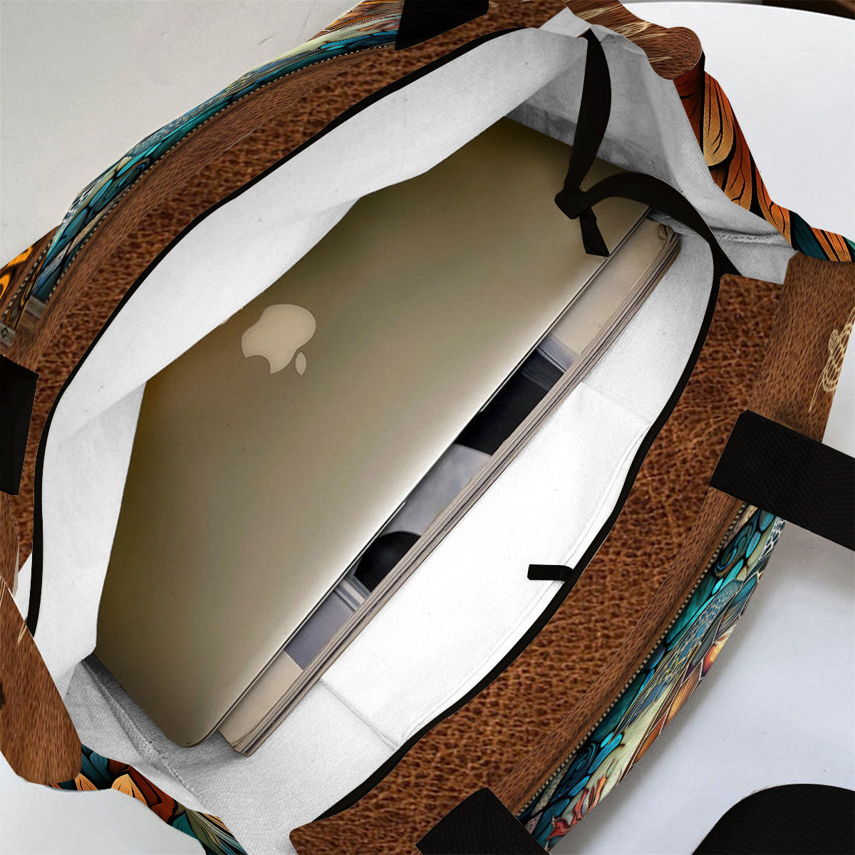 Salty Lil Beach – Personalisierte Tragetasche aus Canvas mit Schildkröten-Allover-Print