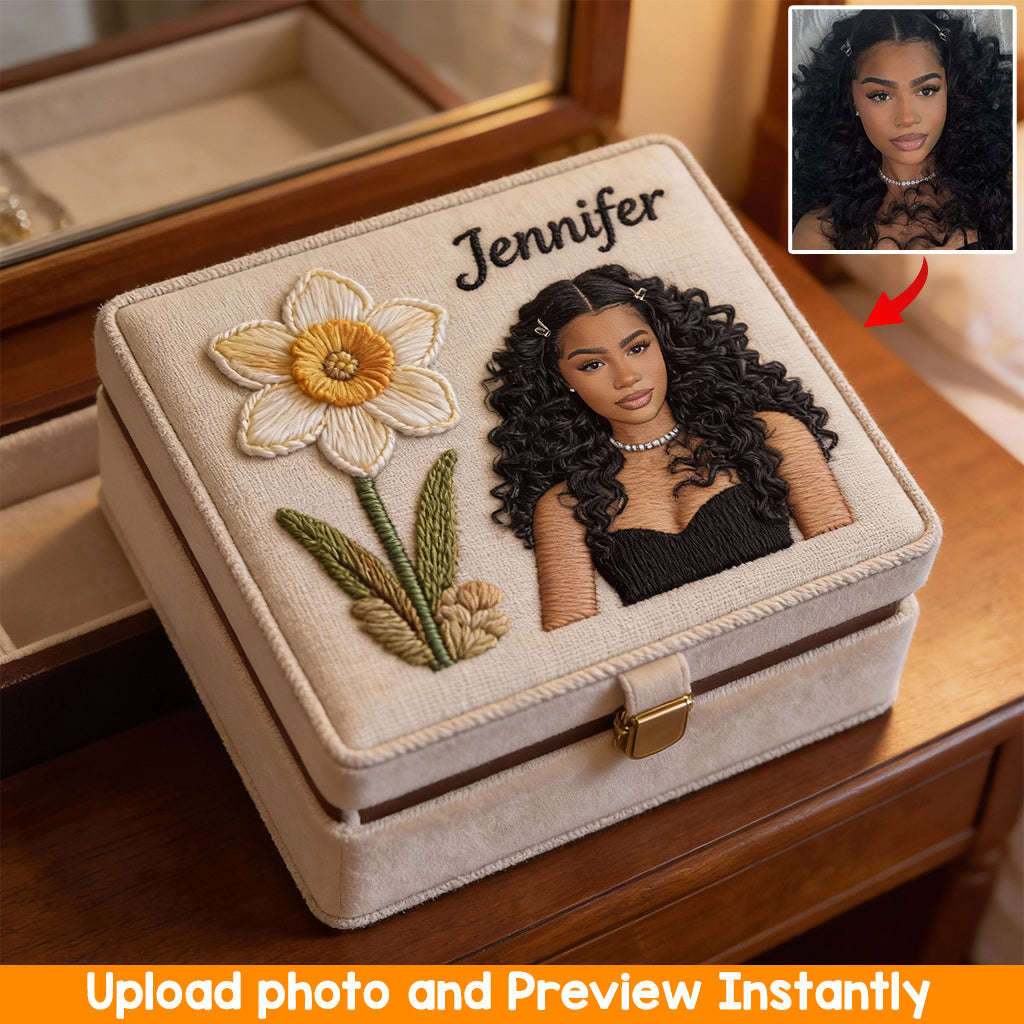Personalisierte Geburtsblumen mit Foto – Schmuckkästchen zur Selbstliebe