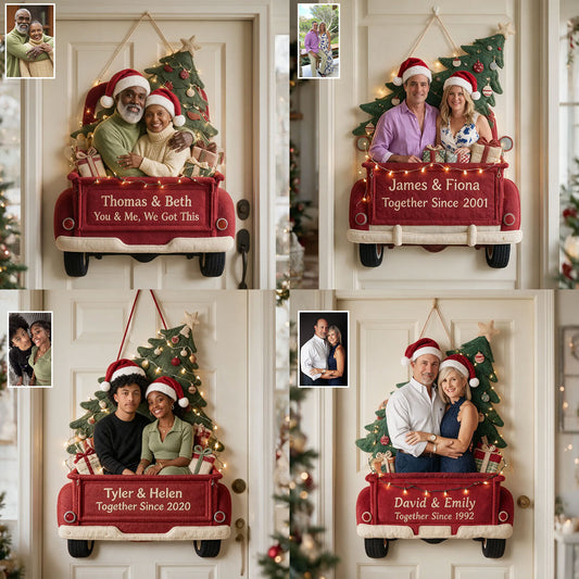 Unser Weihnachten Zusammen - Personalisierter Türhänger für Paare