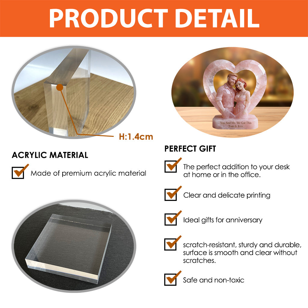 Wir schaffen das! Foto personalisiert – Personalisierte Acrylplakette in individueller Form für Paare