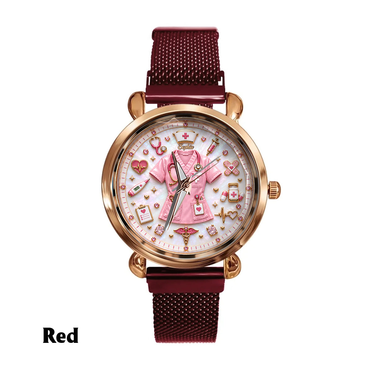 Nurse Life - Personalisierte Damenarmbanduhr für Krankenschwestern