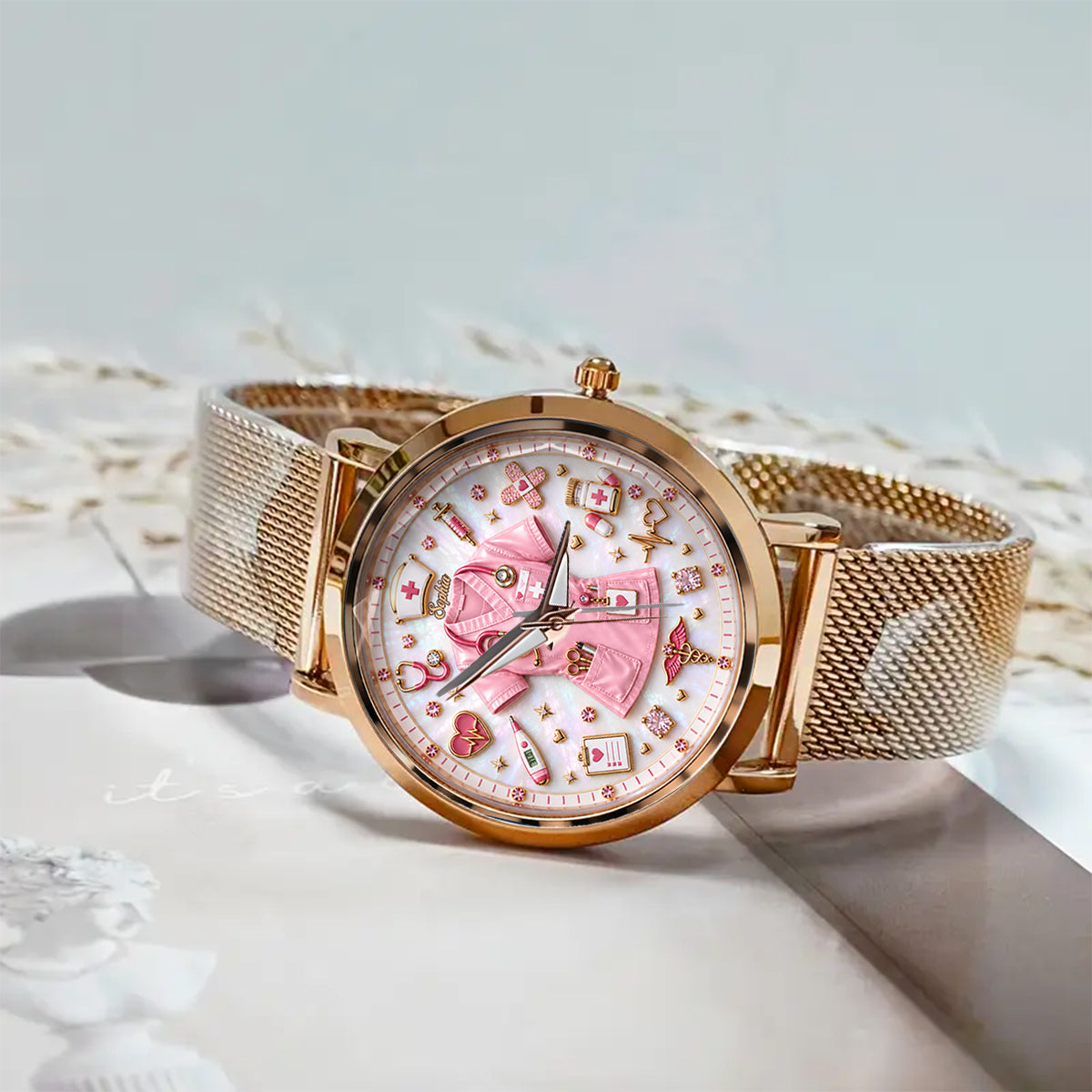 Nurse Life - Personalisierte Damenarmbanduhr für Krankenschwestern