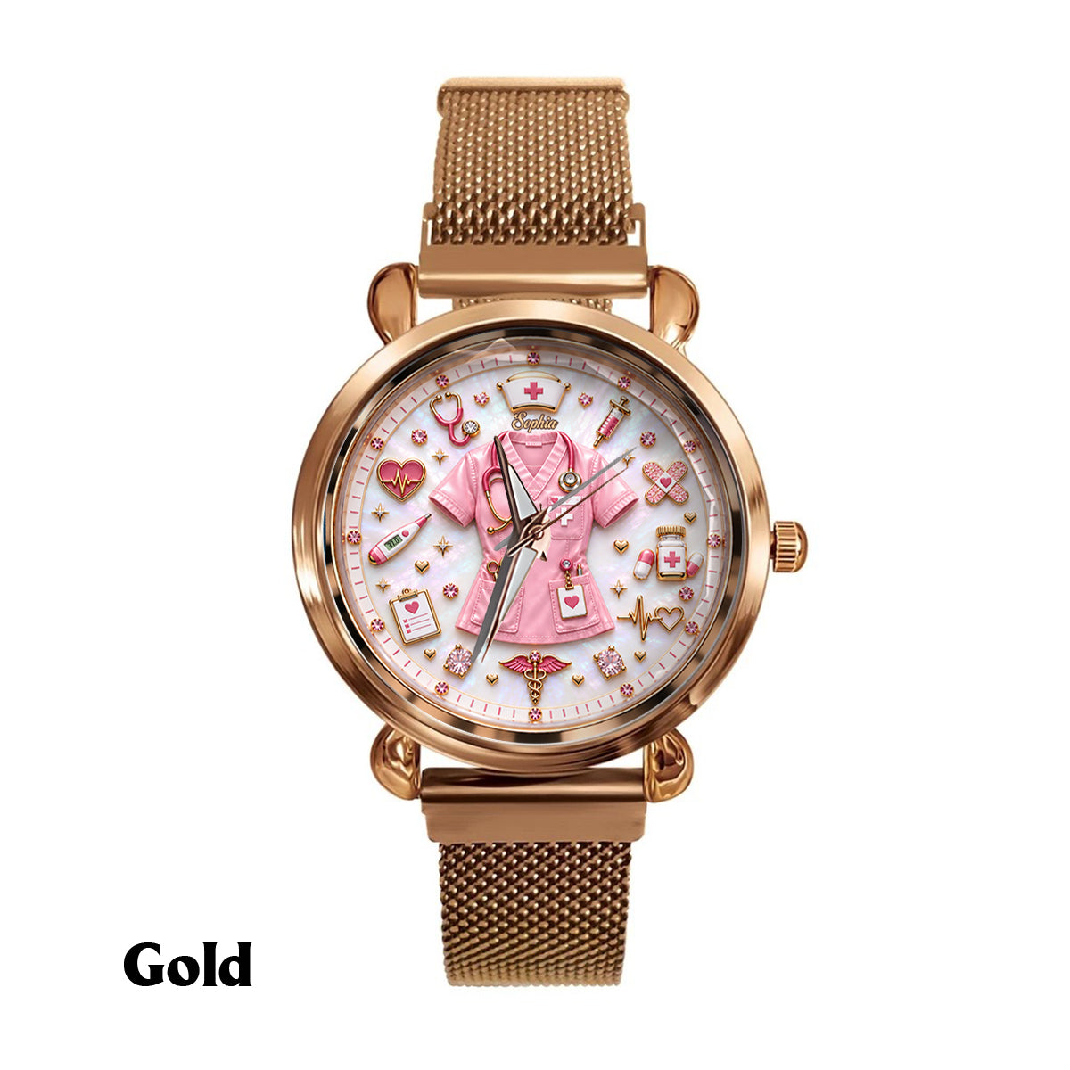 Nurse Life - Personalisierte Damenarmbanduhr für Krankenschwestern