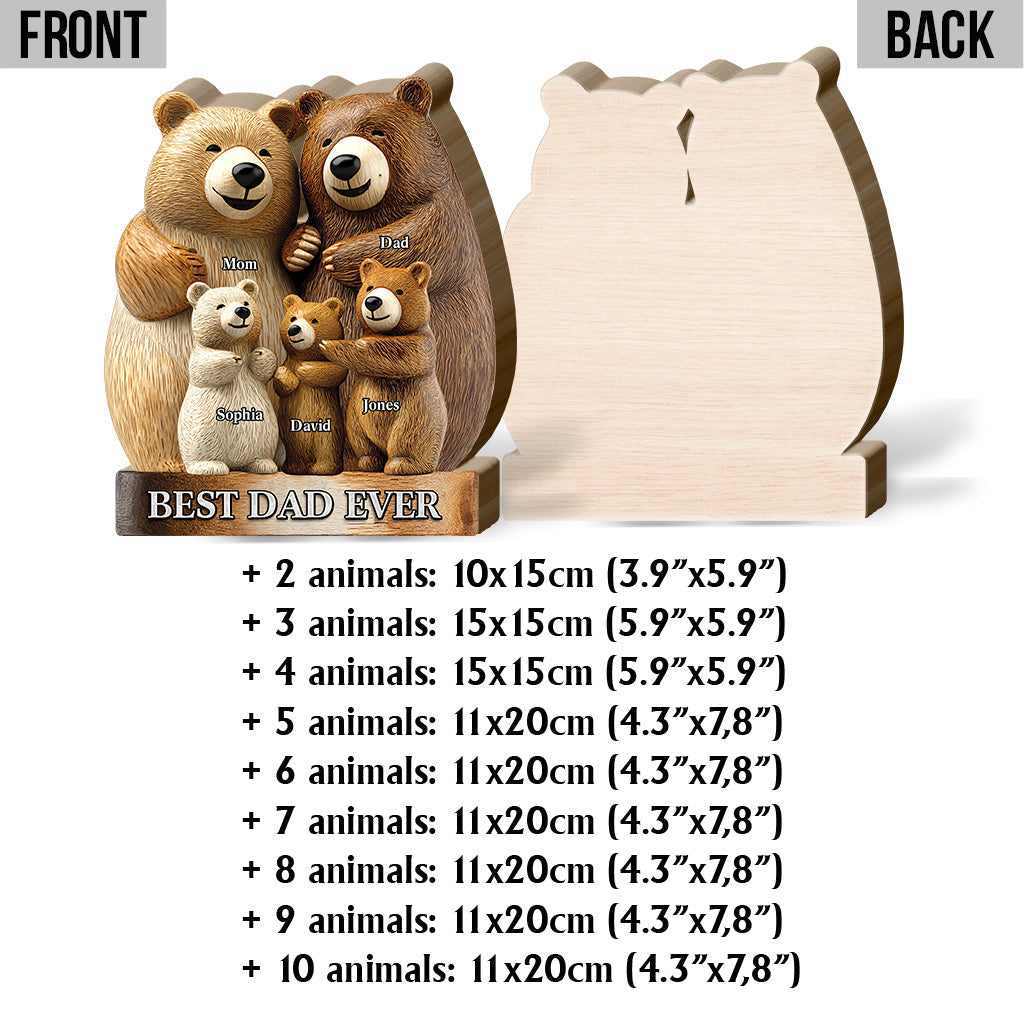 Papa Bär – Personalisiertes Holzpuzzle in Vaterform