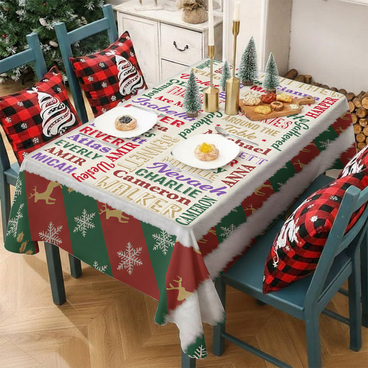 Happy Family - Personalized Family Table Cloth Cover