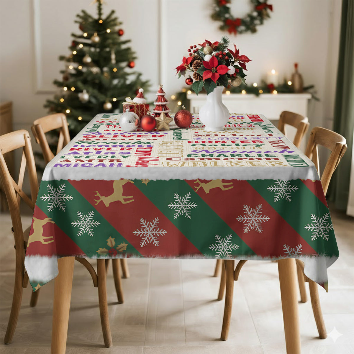 Happy Family - Personalized Family Table Cloth Cover