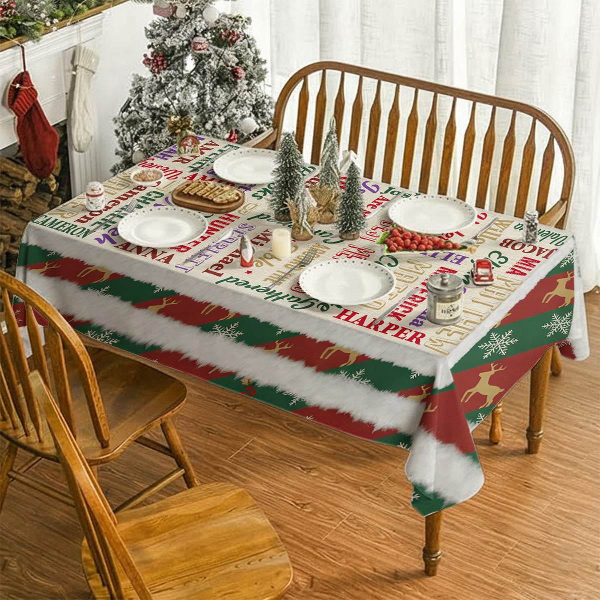 Happy Family - Personalized Family Table Cloth Cover