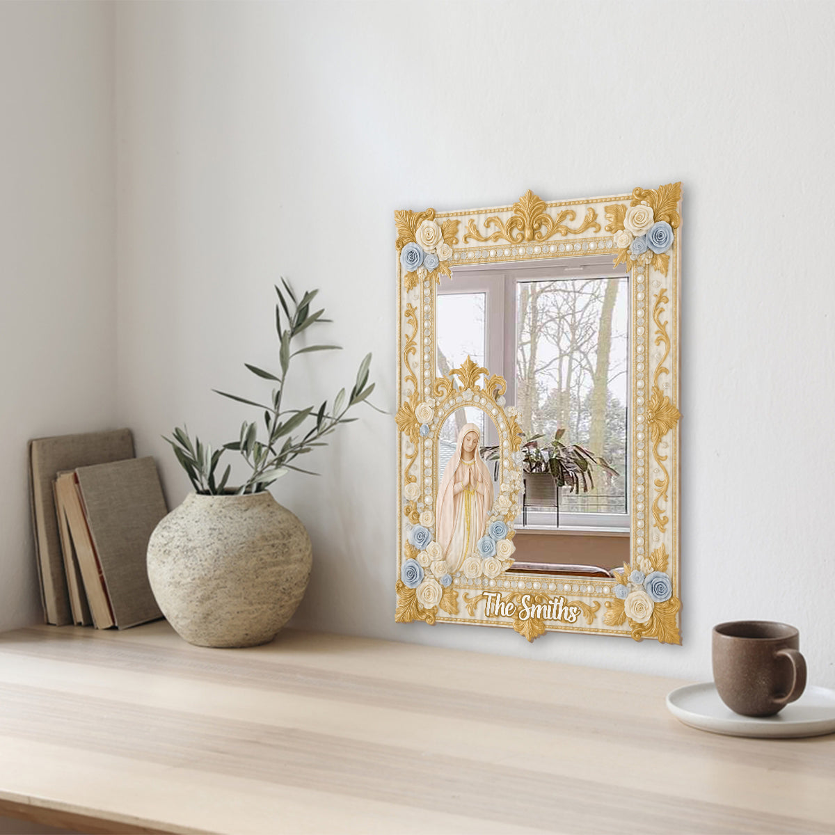 Betende Jungfrau Maria – Personalisierter christlicher Wandspiegel