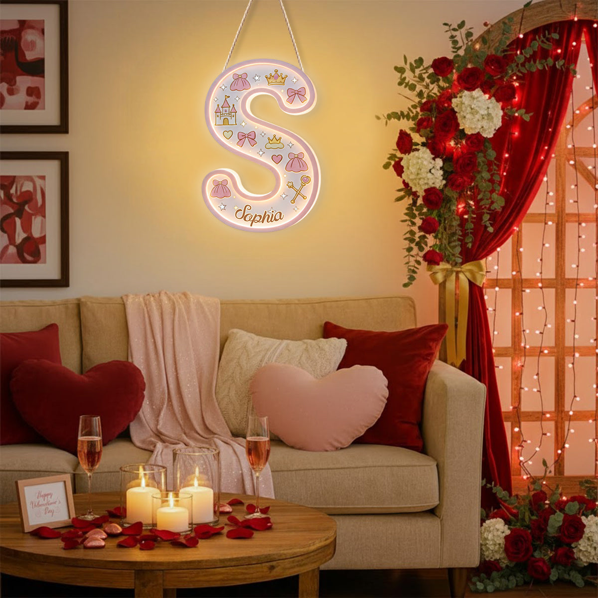 Princess Letter - Personalized Kid LED Light Acrylic Sign
