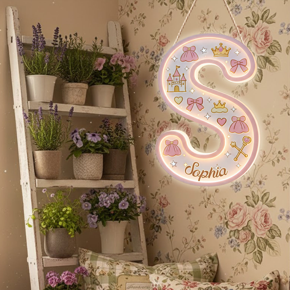 Princess Letter - Personalized Kid LED Light Acrylic Sign