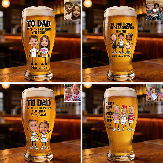 Von den Gründen, warum Sie trinken - Personalisierter Bier-Pint für Väter