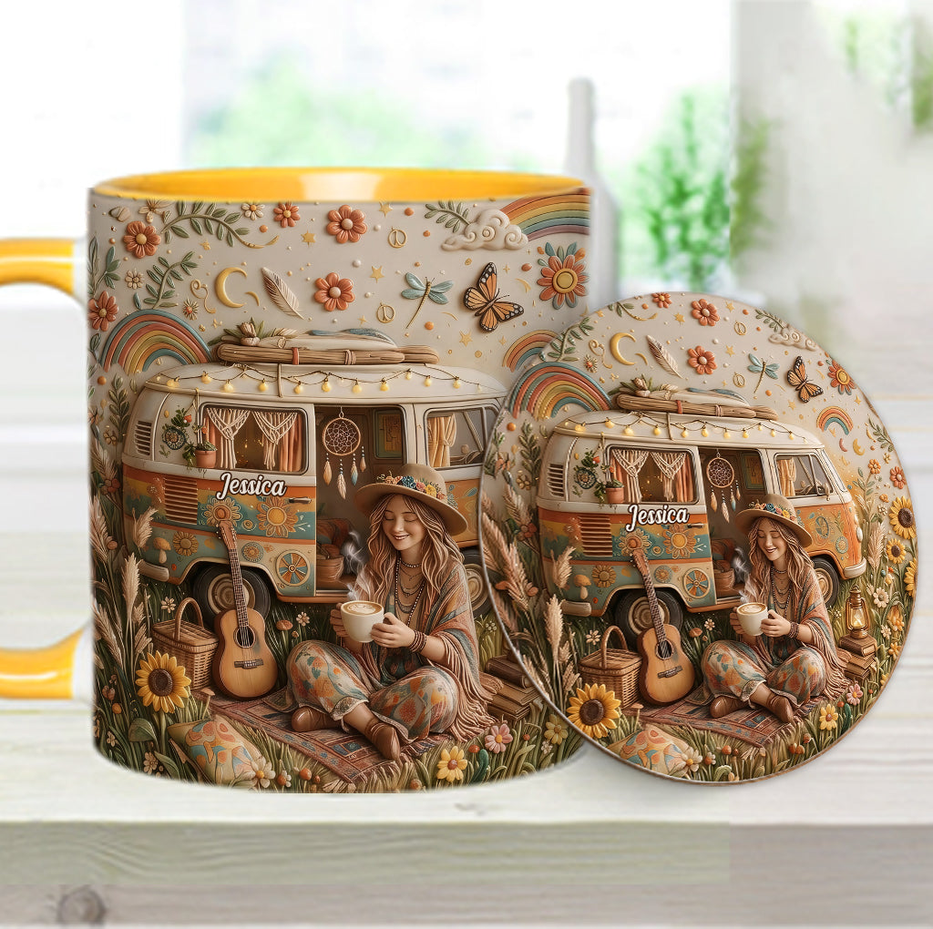 Hippie Souls - Personalized Hippie Accent Mug & Coaster