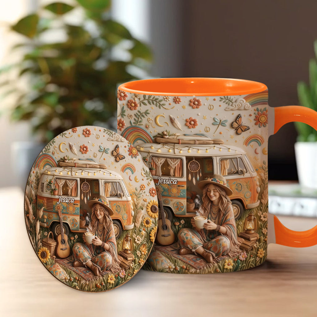 Hippie Souls - Personalized Hippie Accent Mug & Coaster
