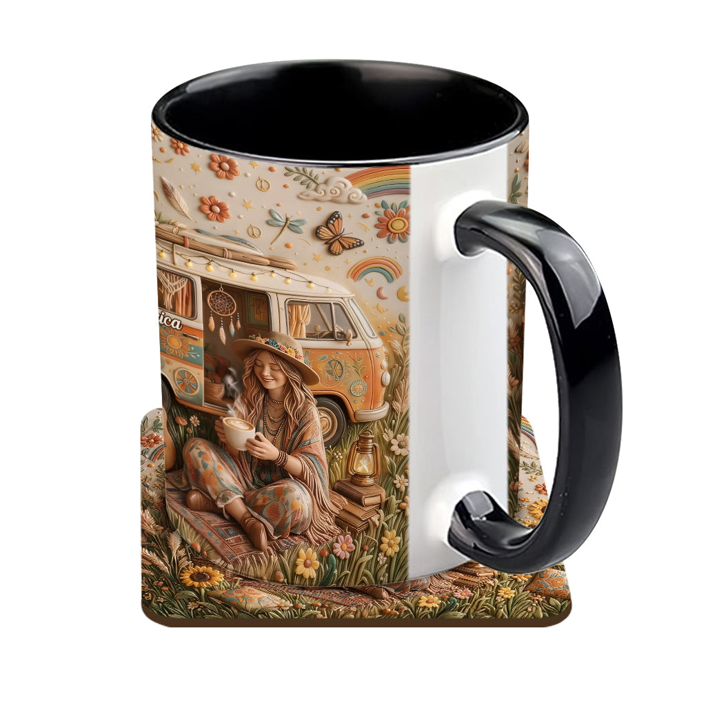 Hippie Souls - Personalized Hippie Accent Mug & Coaster