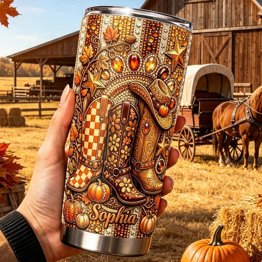 Cowgirl Herbst - Personalisierter Cowgirl Becher