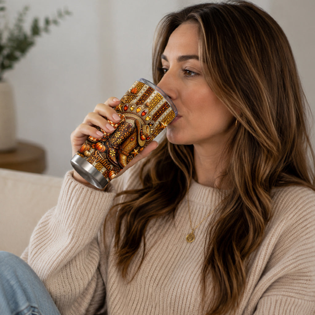 Cowgirl Herbst - Personalisierter Cowgirl Becher
