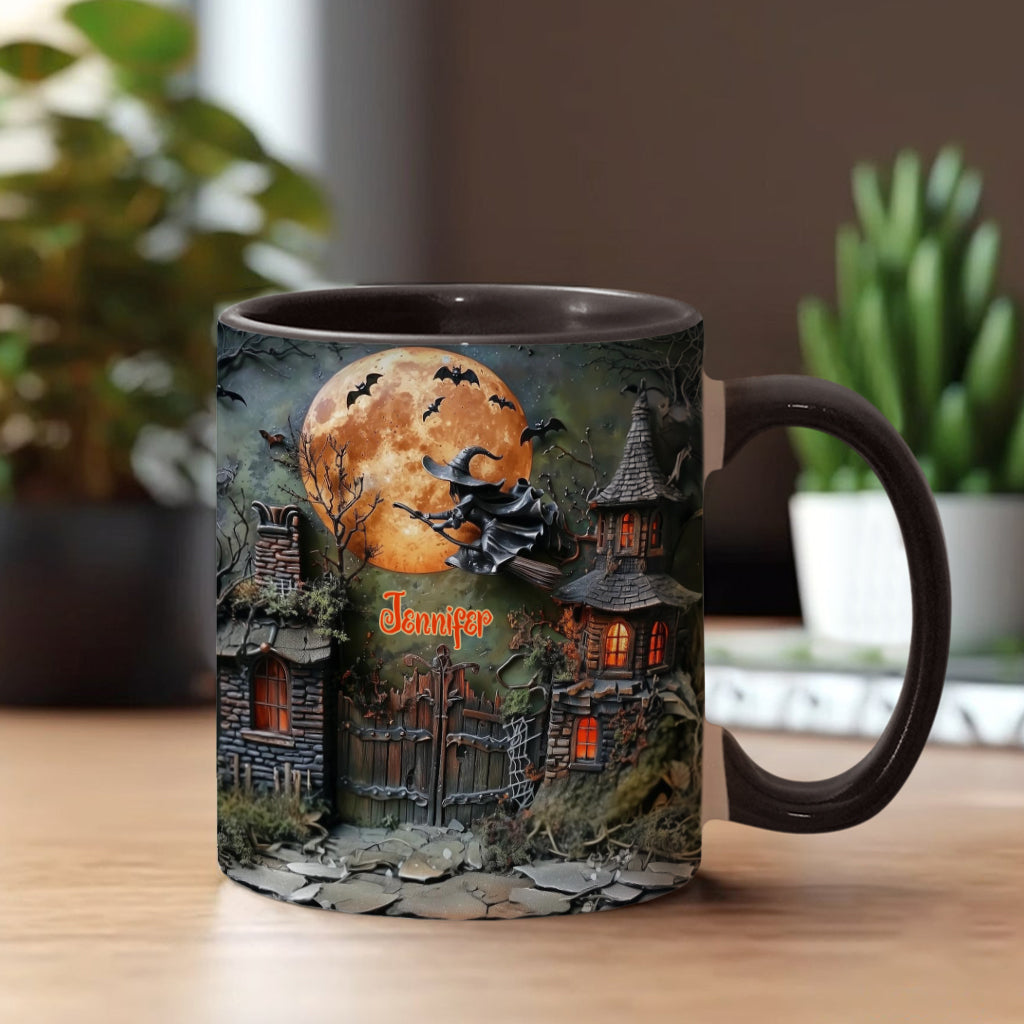 Eine gruselige Hexe – personalisierte Tasse mit Hexenmotiv