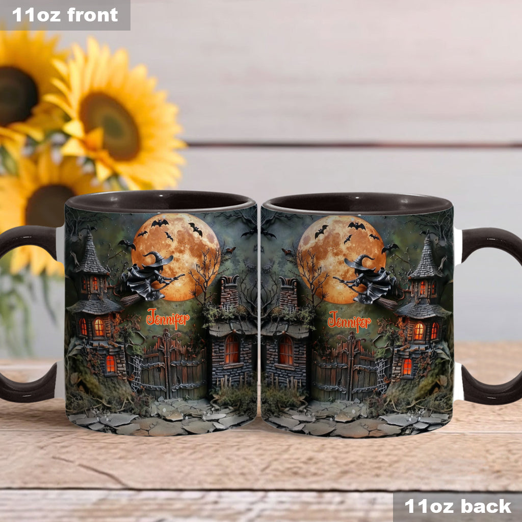 Eine gruselige Hexe – personalisierte Tasse mit Hexenmotiv