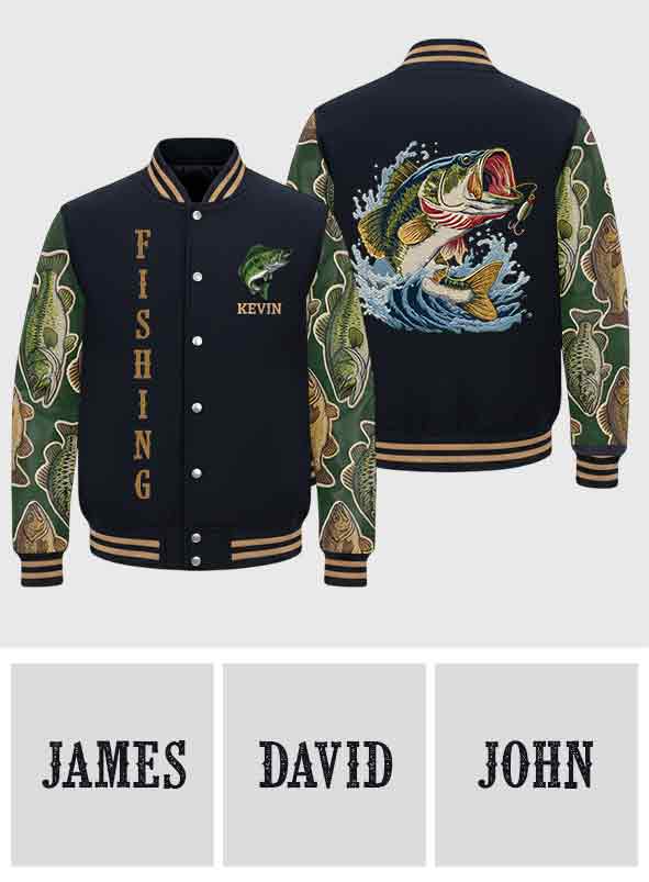 Liebe zum Angeln – Personalisierte Angel-Collegejacke