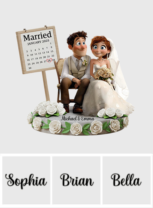 Und sie lebten glücklich bis an ihr Lebensende – Personalisierte Acrylplakette für Paare in individueller Form