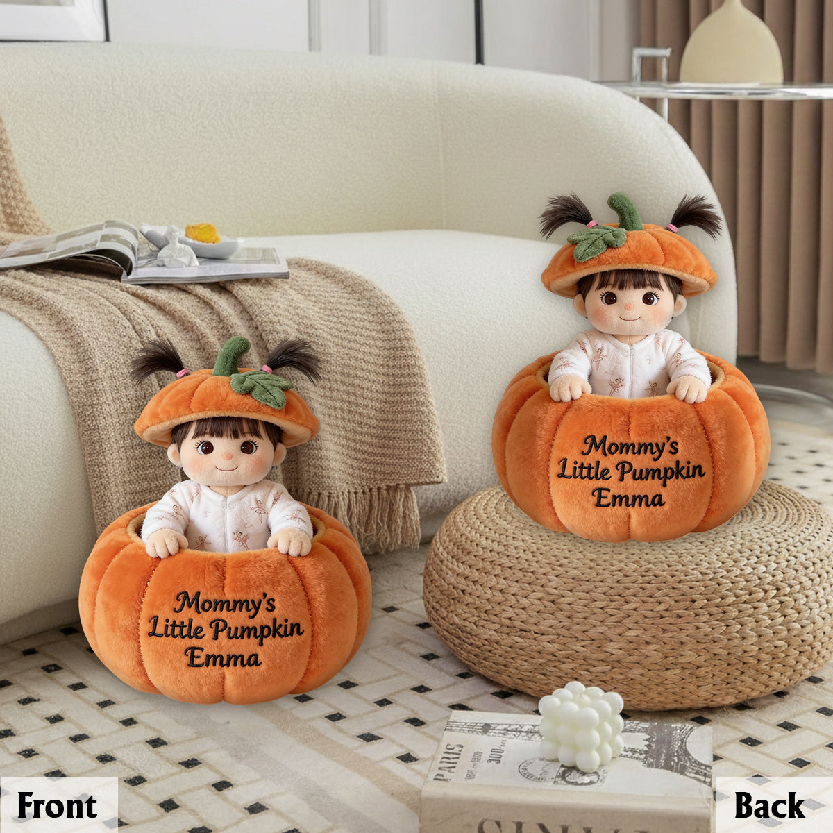 Little Pumpkin - Personalized Kid Premium Faux Fur Pillow