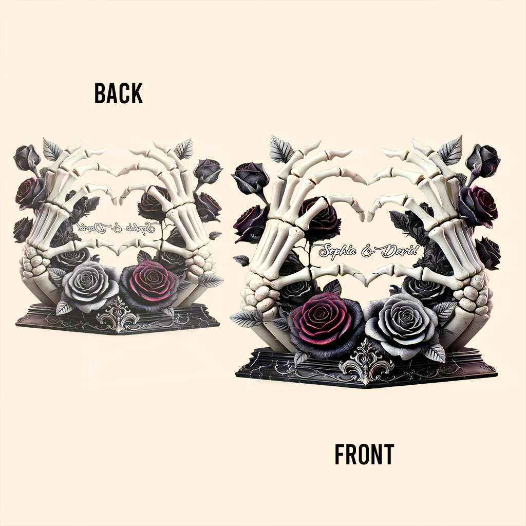 Bis dass der Tod uns scheidet – Personalisierte Totenkopf-Acrylplakette in individueller Form