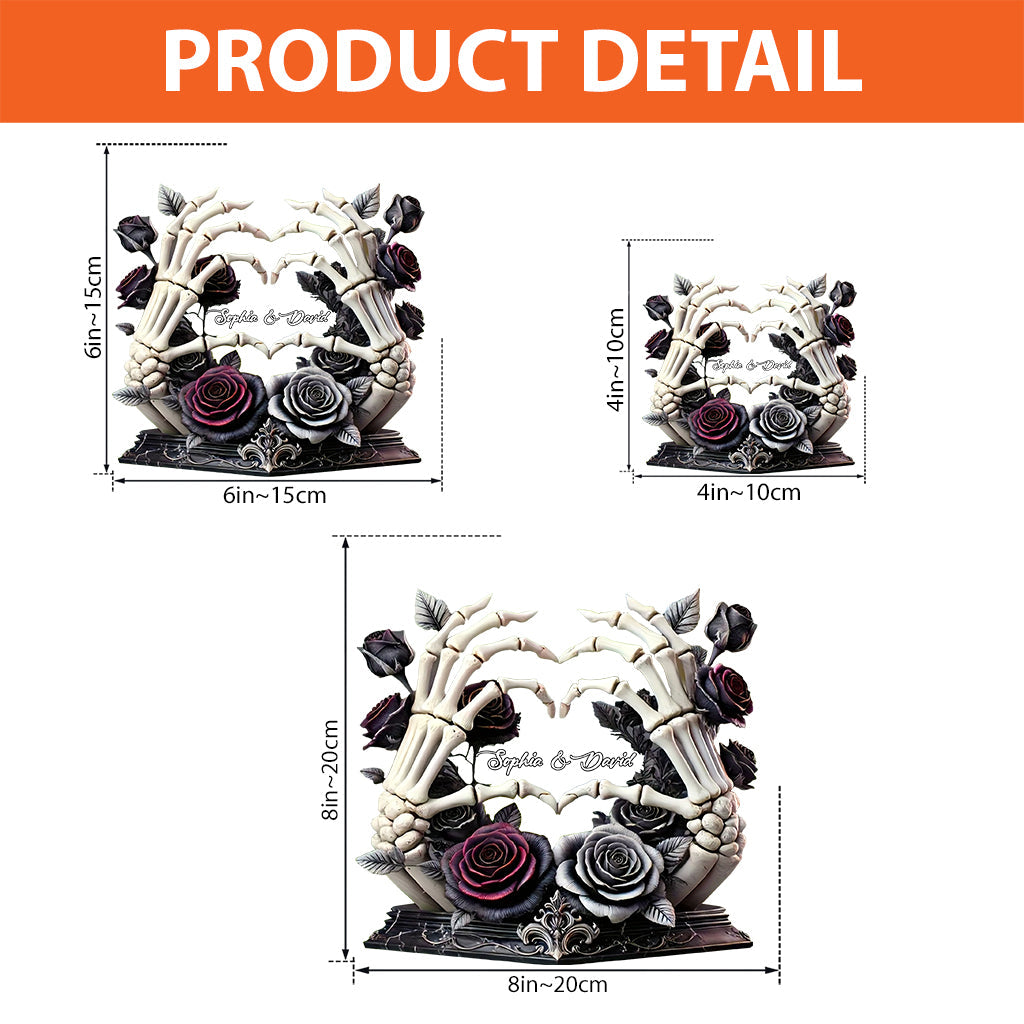 Bis dass der Tod uns scheidet – Personalisierte Totenkopf-Acrylplakette in individueller Form