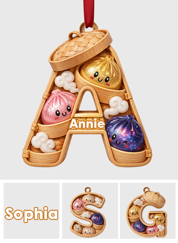 Niedliches & Lustiges Dumpling-Alphabet für Kinder - Personalisierte Premium 3D-Ornament