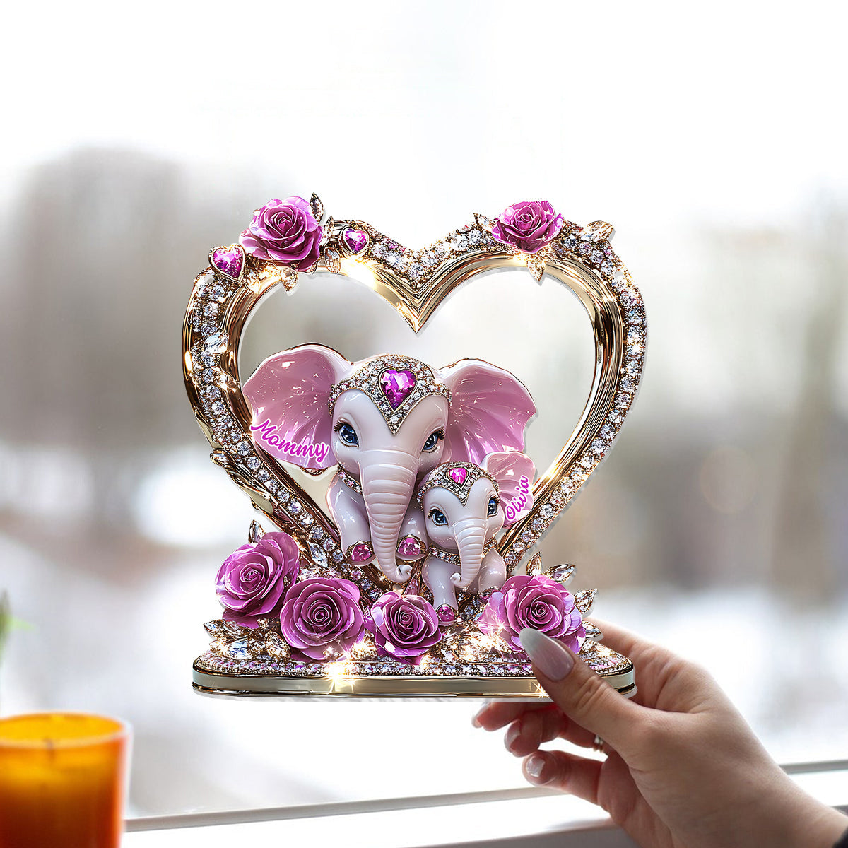 Beste Mama der Welt – Personalisierter Sonnenfänger als Fensterhänger für Mutter 