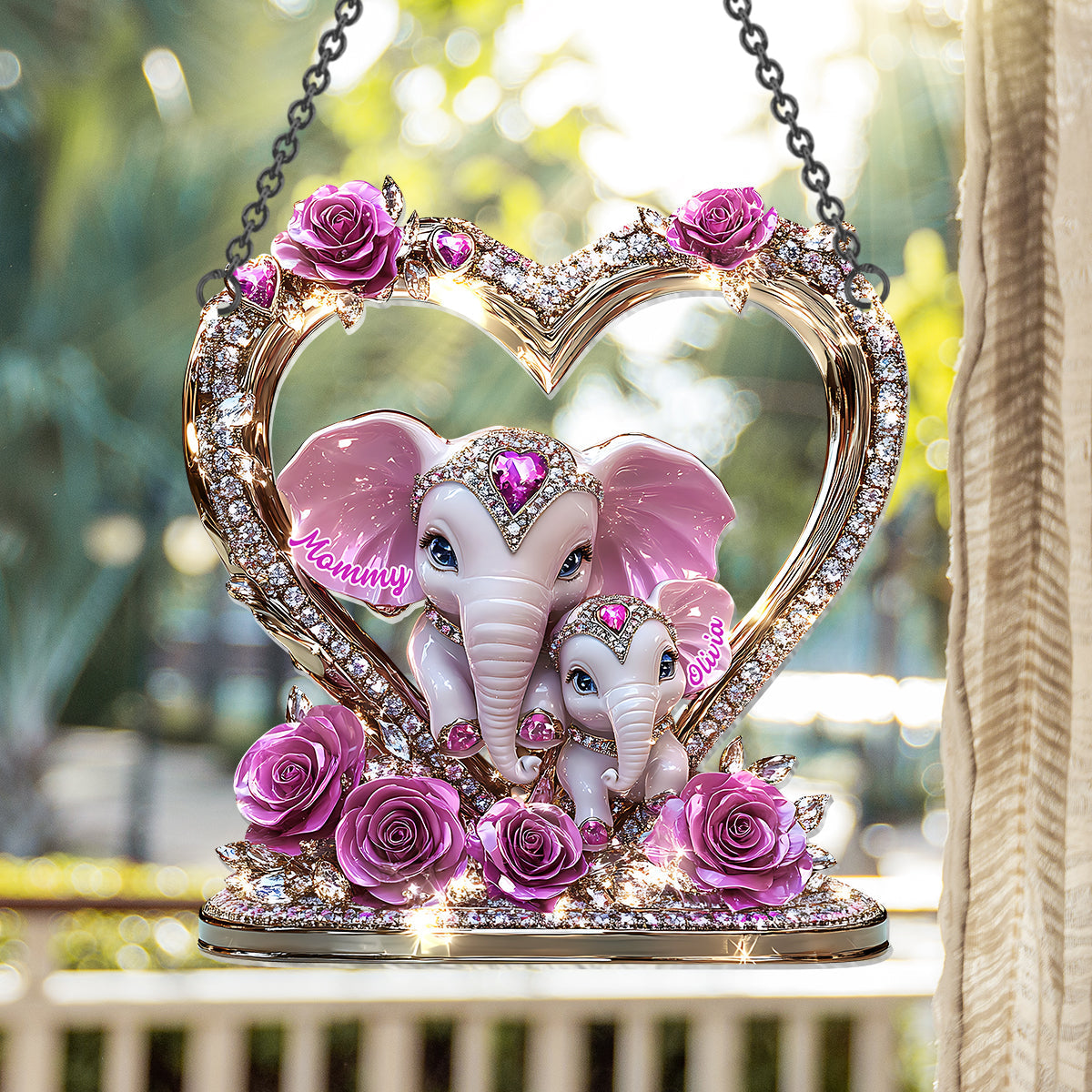 Beste Mama der Welt – Personalisierter Sonnenfänger als Fensterhänger für Mutter 