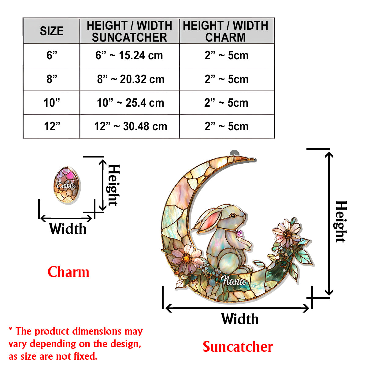 Grandma's Best Easter Gift - Personalized Grandma Window Hanging Suncatcher With Custom Charms