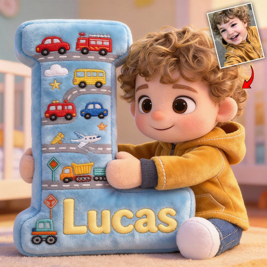 Ich liebe dich, Baby – personalisiertes Kissen in Kinderform aus Kunstfell