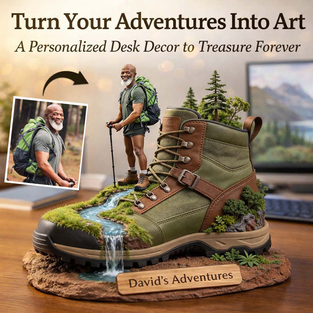 Wanderbegeisterte – Personalisierte Acrylplakette in individueller Wanderform