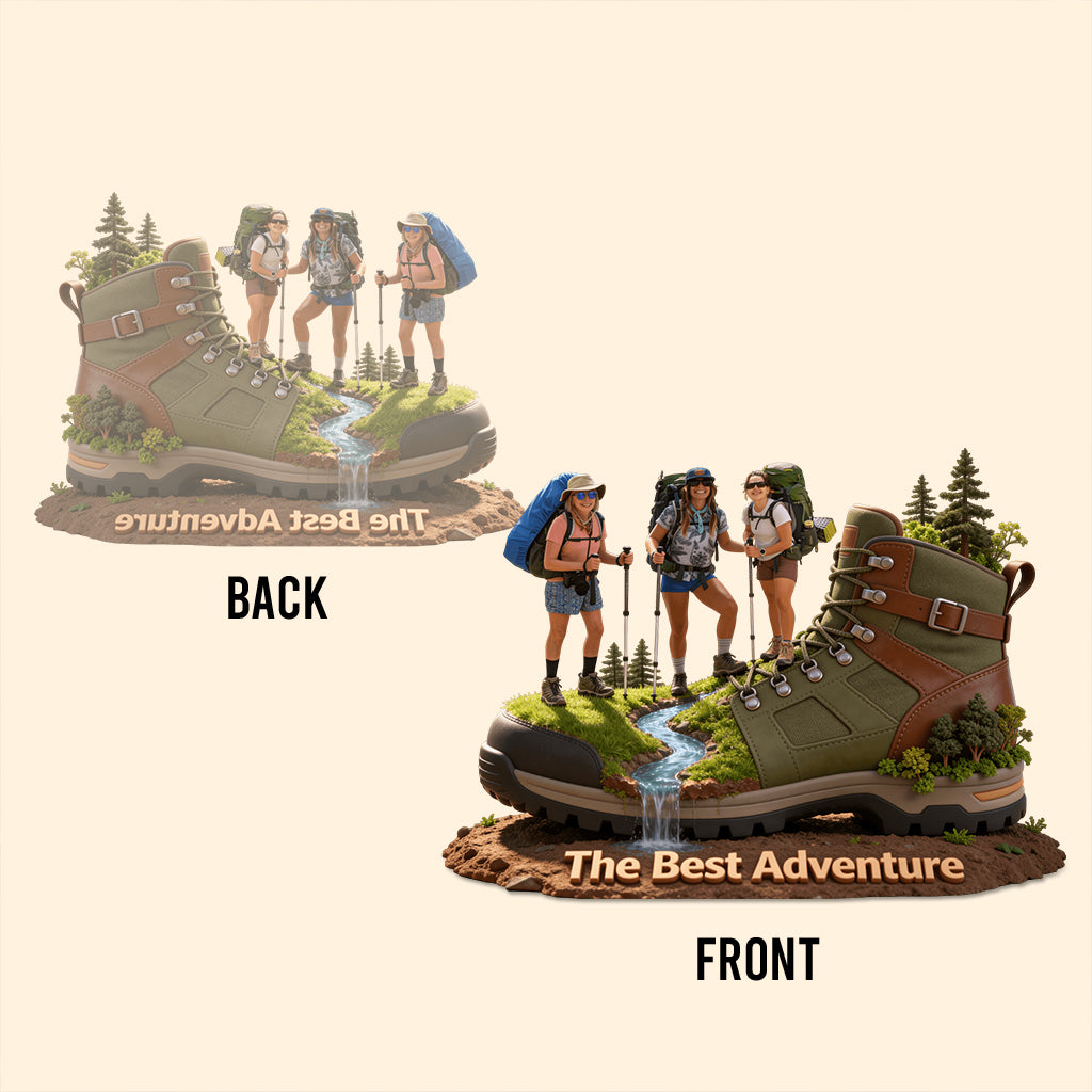 Wanderbegeisterte – Personalisierte Acrylplakette in individueller Wanderform