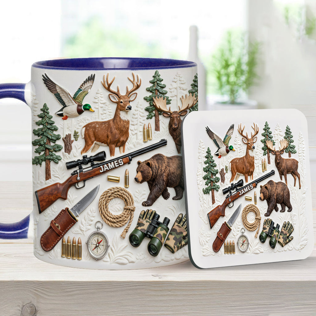 Love Hunting - Personalized Hunting Accent Mug & Coaster