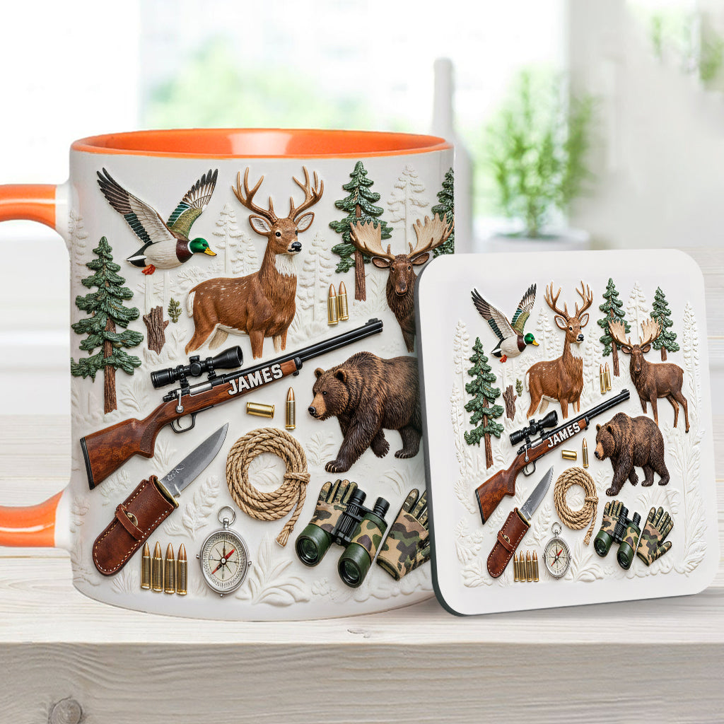 Love Hunting - Personalized Hunting Accent Mug & Coaster